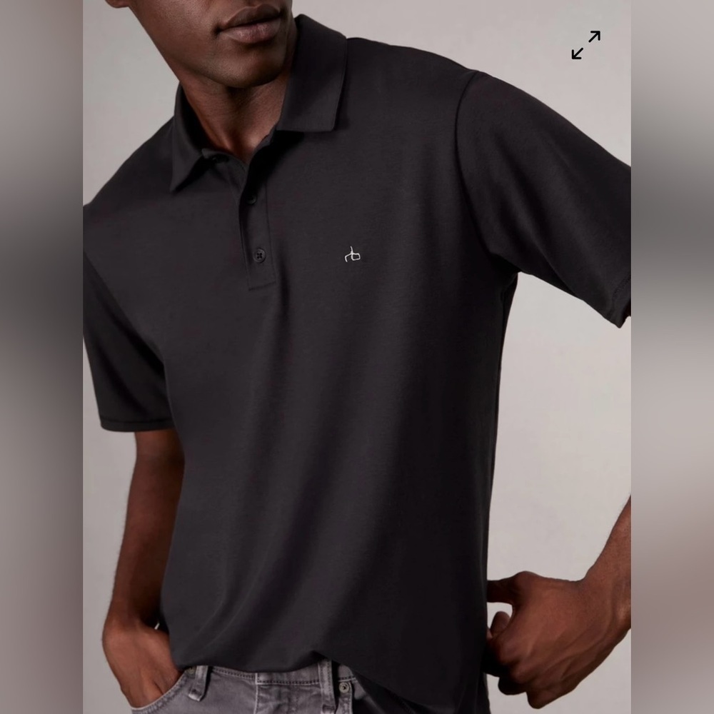 Mens Rag & Bone Pima Cotton SS Polo Shirt Large